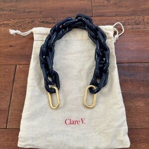 Clare V. Navy Resin Shortie Strap